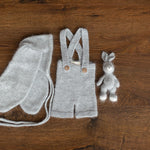 Angora Wool Knitted Baby Rabbit Hat with Long Ears – Newborn Bunny Photography Prop