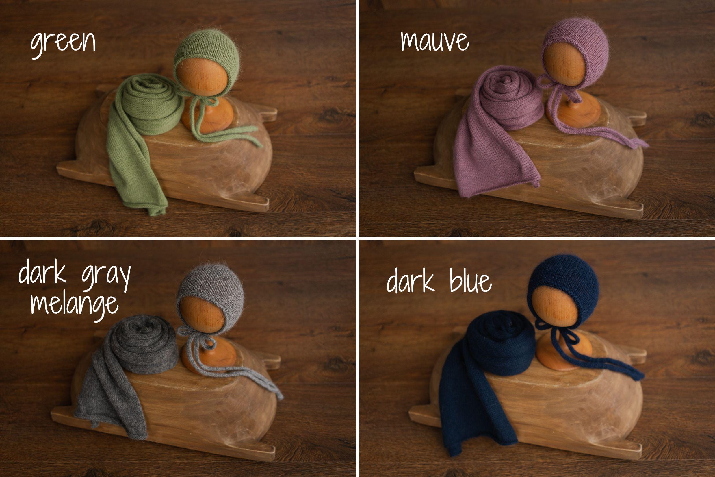 Newborn Knitted Wrap & Bonnet Prop Set, Newborn Knitted Outfit, Newborn Photography Props, Knit Newborn Bonnet, Baby Props for Photography,