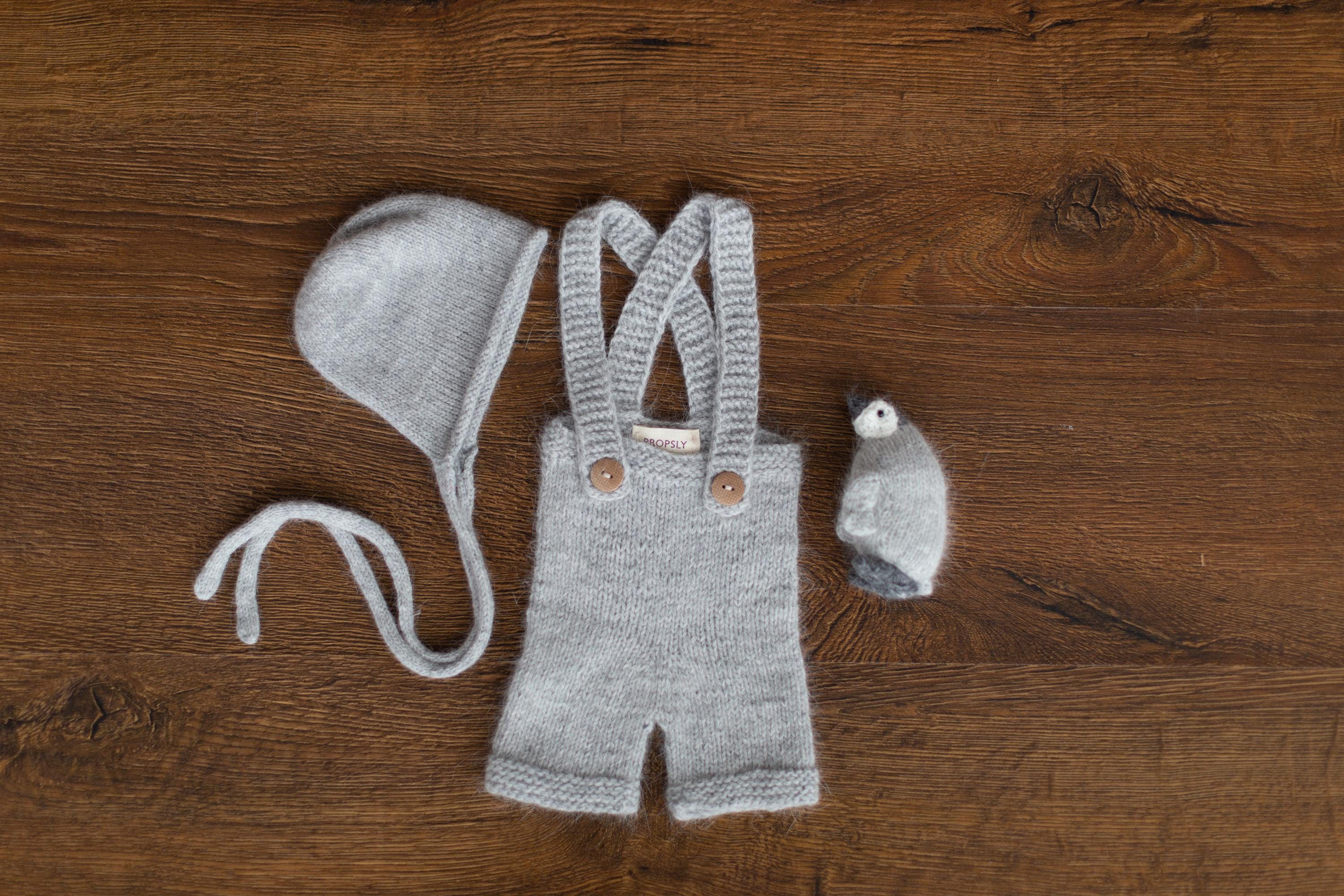 Newborn Knitted Outfit, Unisex Baby Clothing Knitted, Newborn Photography props, Newborn boy coming home outfit, Newborn Knit Overall Boy