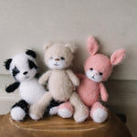 Newborn Knitted Animal Photography Toys, Newborn Knit Bunny Toy, Baby Bear Toy, Newborn Photography Prop, Knit Newborn Teddy Bear Panda Toy