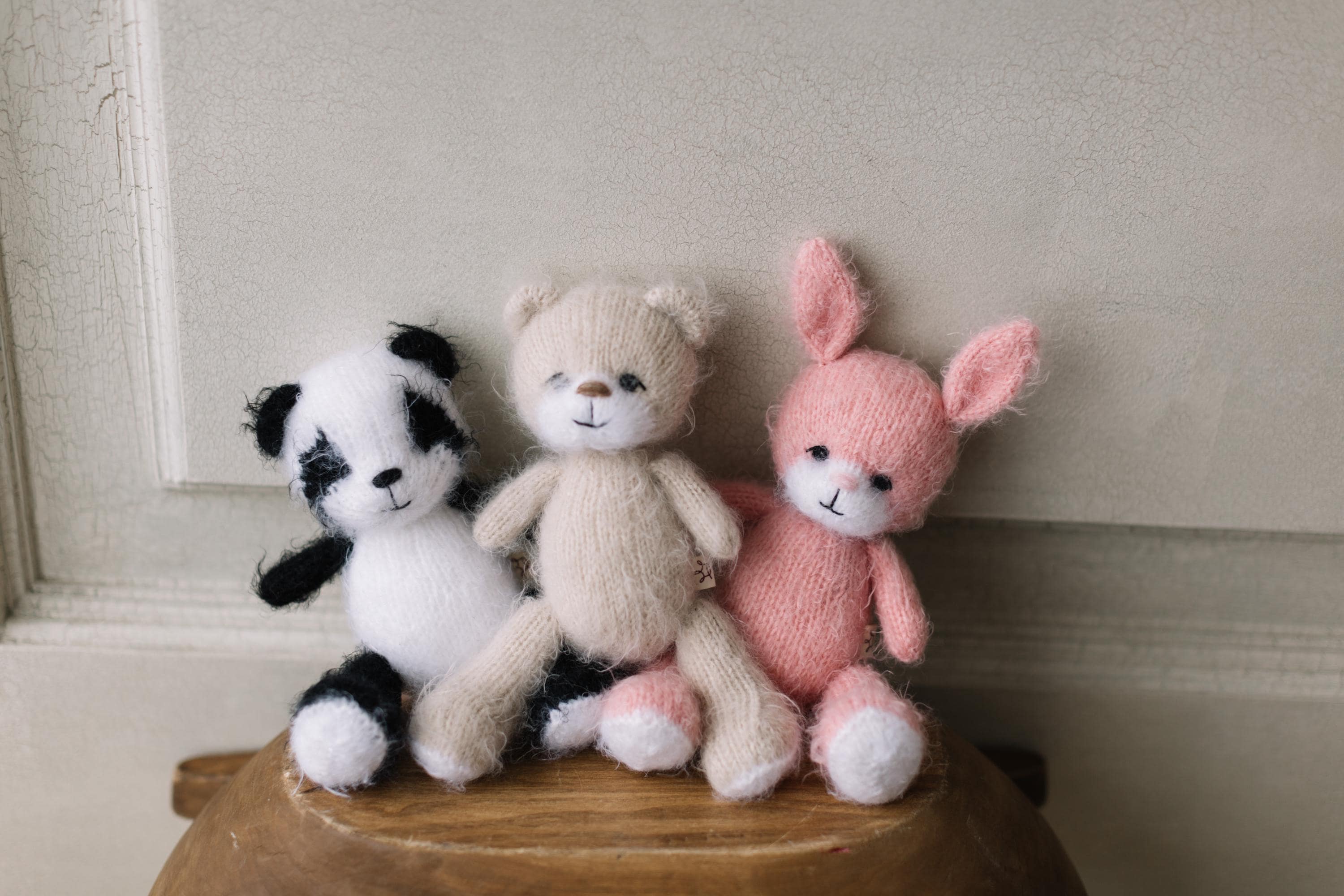 Newborn Knitted Animal Photography Toys, Newborn Knit Bunny Toy, Baby Bear Toy, Newborn Photography Prop, Knit Newborn Teddy Bear Panda Toy