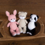 Newborn Knitted Animal Photography Toys, Newborn Knit Bunny Toy, Baby Bear Toy, Newborn Photography Prop, Knit Newborn Teddy Bear Panda Toy