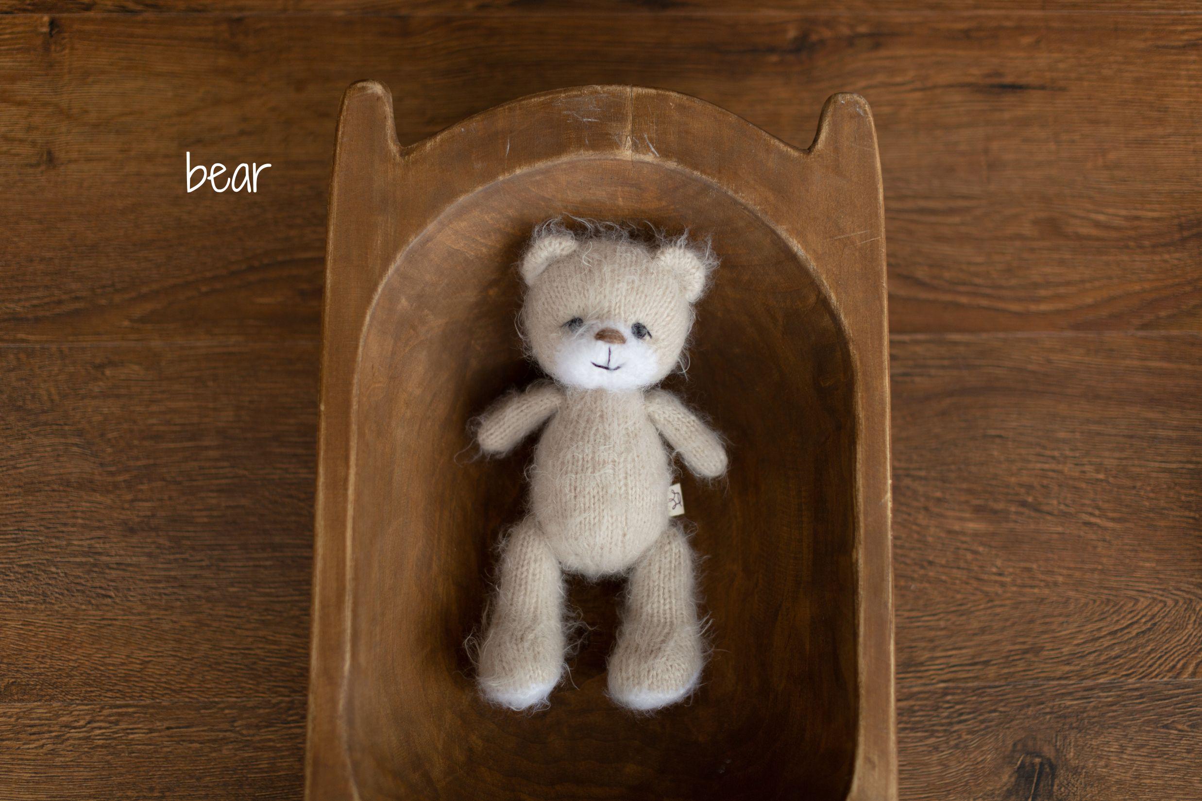 Newborn Knitted Animal Photography Toys, Newborn Knit Bunny Toy, Baby Bear Toy, Newborn Photography Prop, Knit Newborn Teddy Bear Panda Toy