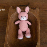 Newborn Knitted Animal Photography Toys, Newborn Knit Bunny Toy, Baby Bear Toy, Newborn Photography Prop, Knit Newborn Teddy Bear Panda Toy