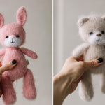 Newborn Knitted Animal Photography Toys, Newborn Knit Bunny Toy, Baby Bear Toy, Newborn Photography Prop, Knit Newborn Teddy Bear Panda Toy