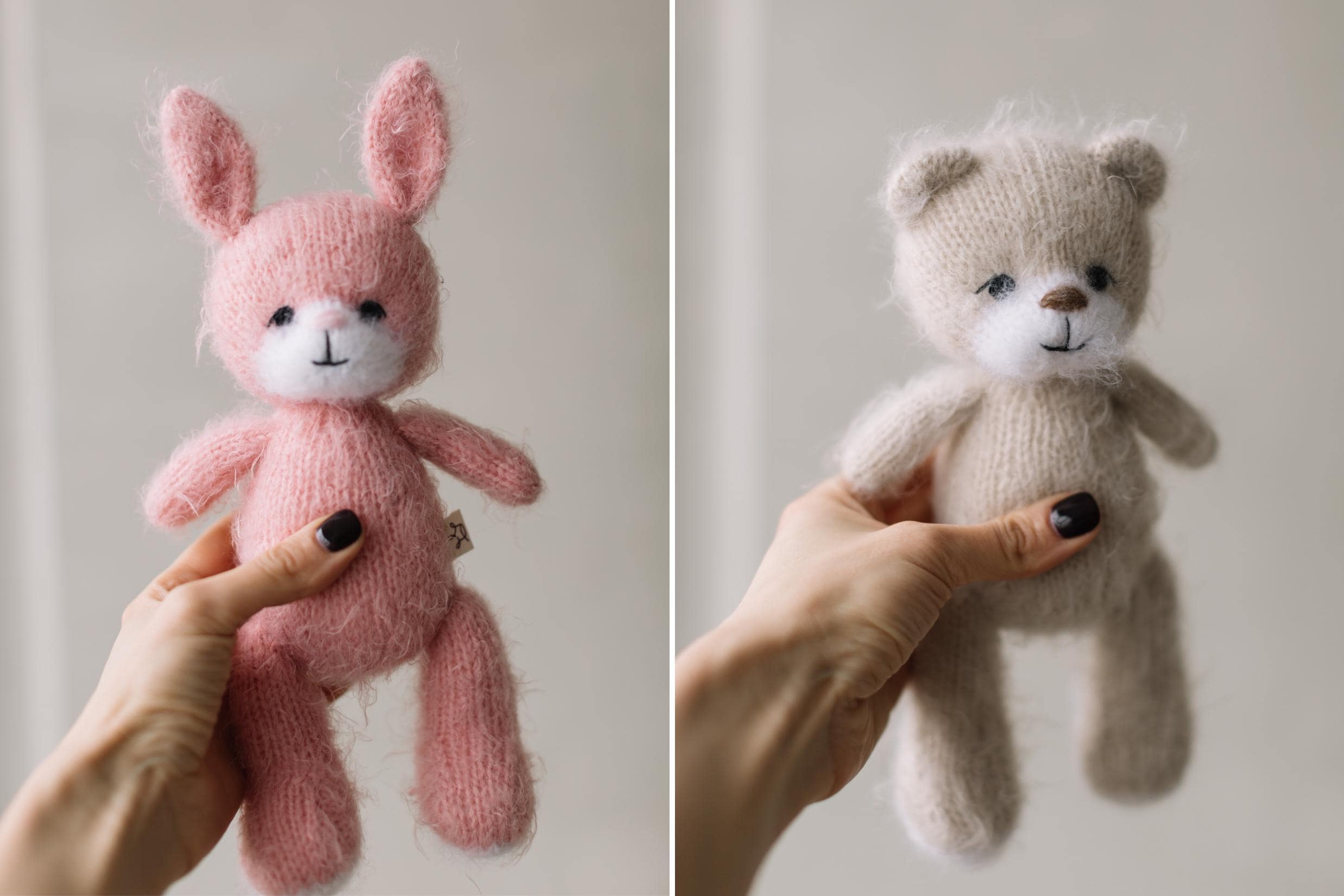 Newborn Knitted Animal Photography Toys, Newborn Knit Bunny Toy, Baby Bear Toy, Newborn Photography Prop, Knit Newborn Teddy Bear Panda Toy