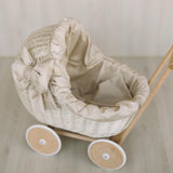 Wicker Doll Stroller for Newborn Photography Prop, Birthday Gift for Kids for Nursery Decor or Baby Shower Decor, Baby Buggy for Toy Storage