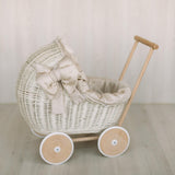 Wicker Doll Stroller for Newborn Photography Prop, Birthday Gift for Kids for Nursery Decor or Baby Shower Decor, Baby Buggy for Toy Storage