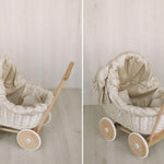 Wicker Doll Stroller for Newborn Photography Prop, Birthday Gift for Kids for Nursery Decor or Baby Shower Decor, Baby Buggy for Toy Storage