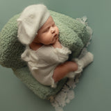 Newborn Beret Hat with Beads, Newborn French Hat, Newborn Knitted Outfit, Newborn Baby Beret Hat, Newborn Outfit Girl, Baby Clothing Knitted