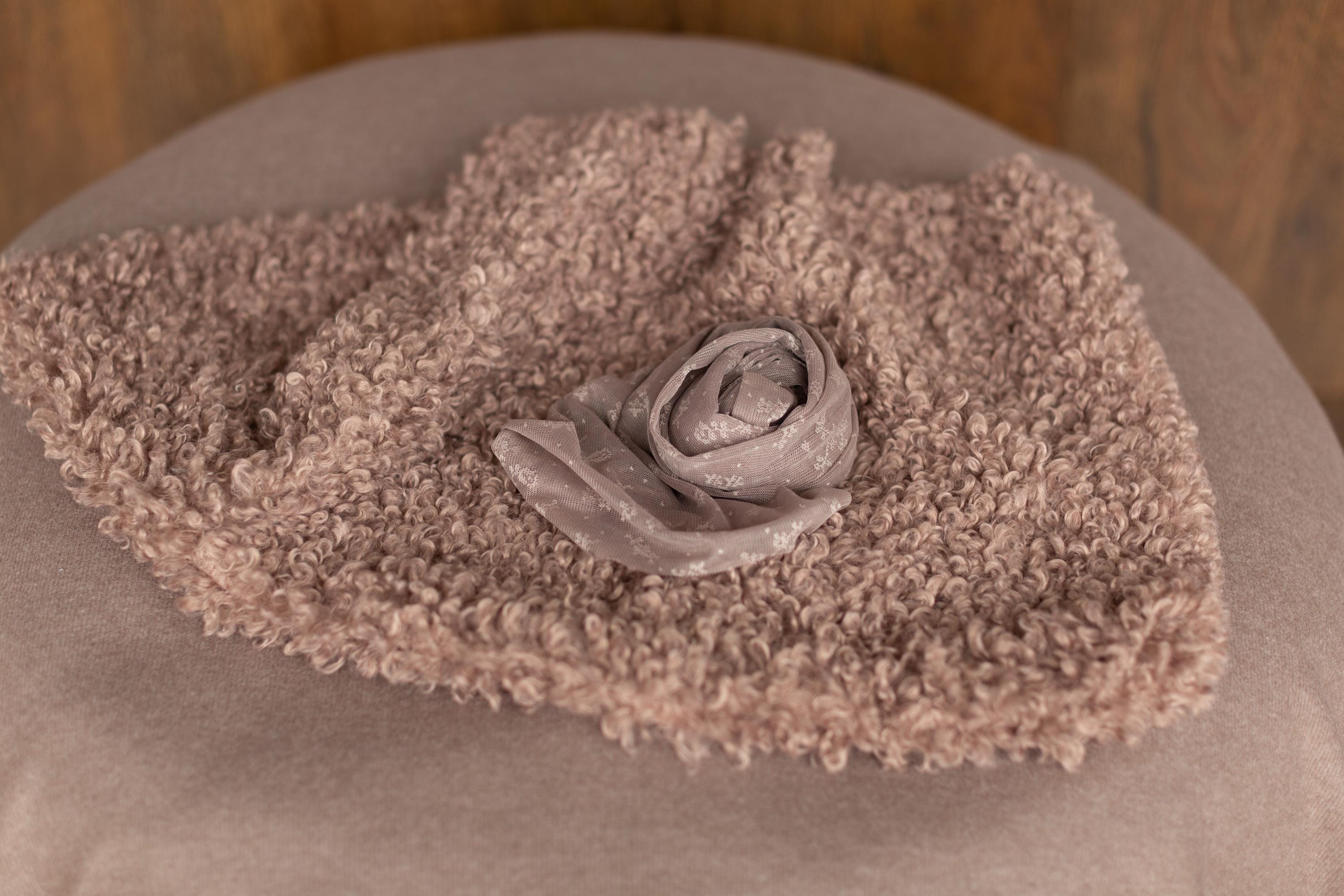 Mulberry Newborn Photography Props Set, Newborn Posing Fabric Backdrop, Newborn Fabric Photo Prop, Newborn Faux Fur Lamb Layer, Newborn Wrap