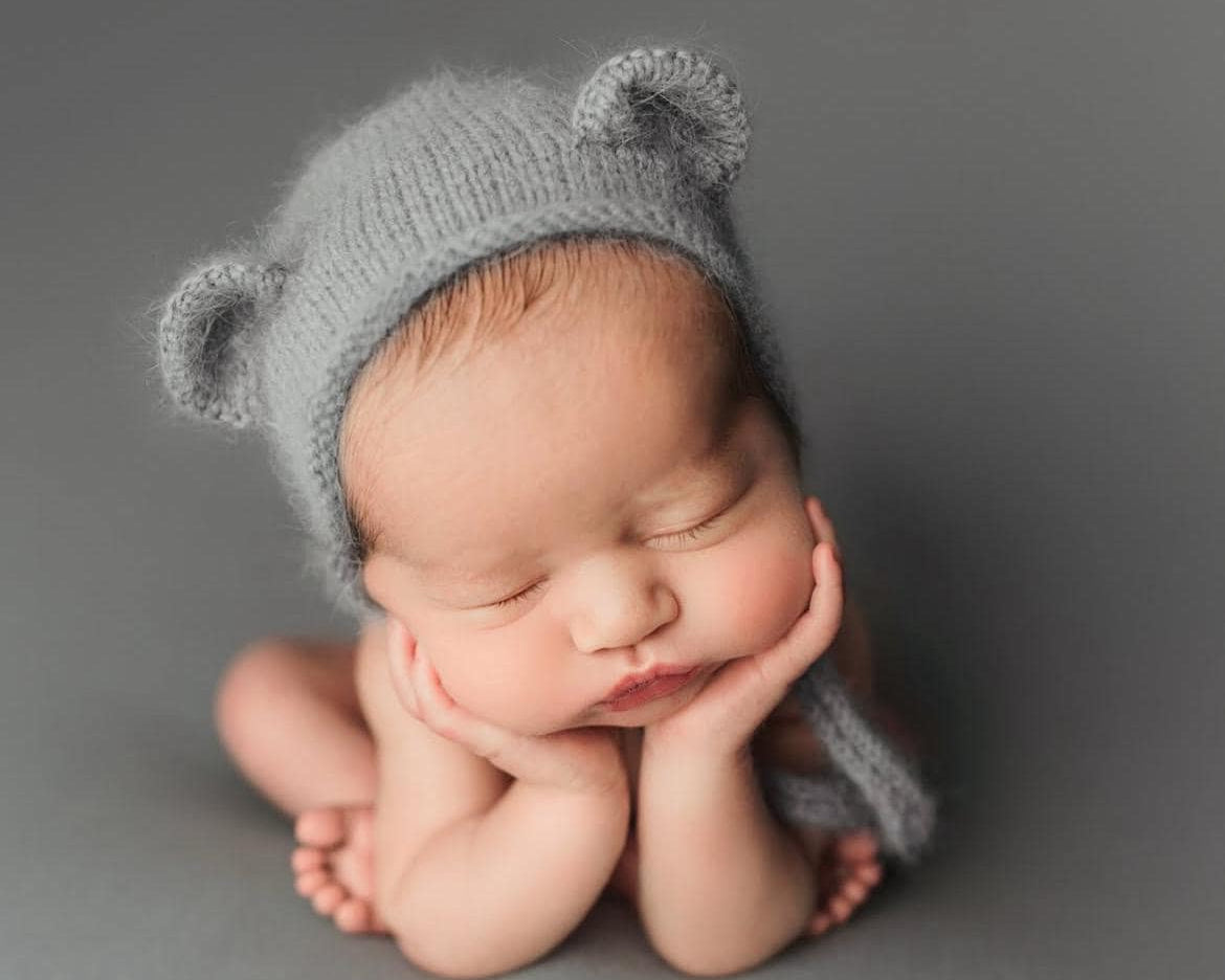 Newborn Teddy Bear Hat and Knitted Wrap Set, Newborn Knitted Outfit,Newborn Photography Props,Newborn Knitted Wrap,Newborn Bear Hat Prop