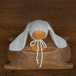 Angora Wool Knitted Baby Rabbit Hat with Long Ears – Newborn Bunny Photography Prop