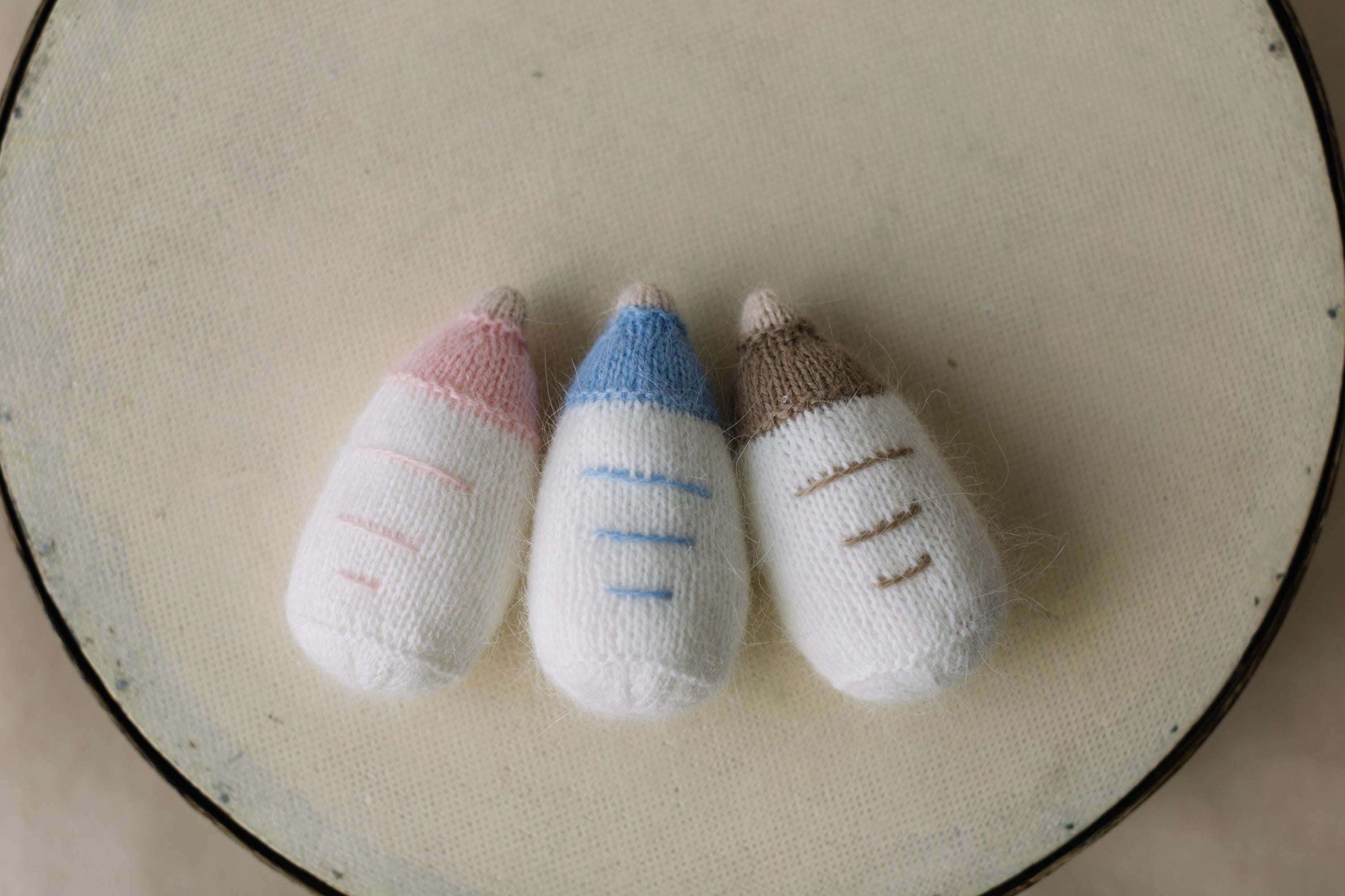 Newborn Milk Bottle Photo Props, Newborn Photography Props, Baby Milk Bottle Toy for Photography, Newborn Knit Photo Props, Baby Bottle Toy