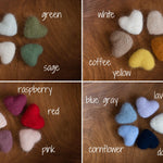 Newborn Knitted Heart Toys, Newborn Heart Decor, Newborn Photography Props Set ,Newborn Heart Props, Newborn Heart Photo Props, Wool Heart