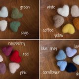 Newborn Knitted Heart Toys, Newborn Heart Decor, Newborn Photography Props Set ,Newborn Heart Props, Newborn Heart Photo Props, Wool Heart