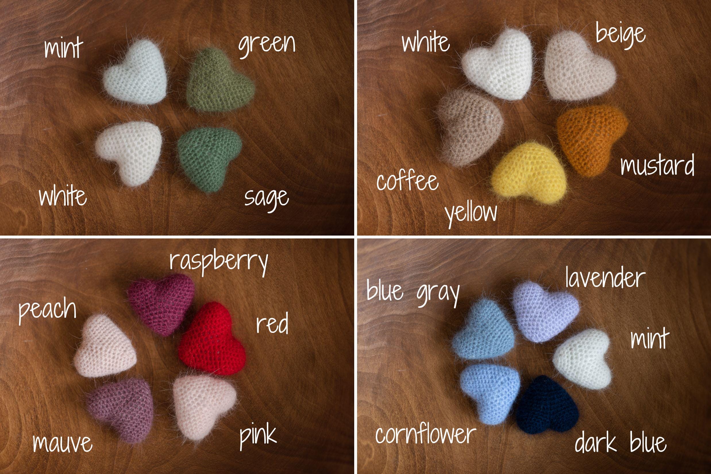 Newborn Knitted Heart Toys, Newborn Heart Decor, Newborn Photography Props Set ,Newborn Heart Props, Newborn Heart Photo Props, Wool Heart