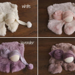 Newborn Knitted Wrap and Sleep Hat Set, Newborn Knit Sleep Hat with Pom Pom, Newborn Photography props, Newborn Wool Outfit, Newborn Fur Rug