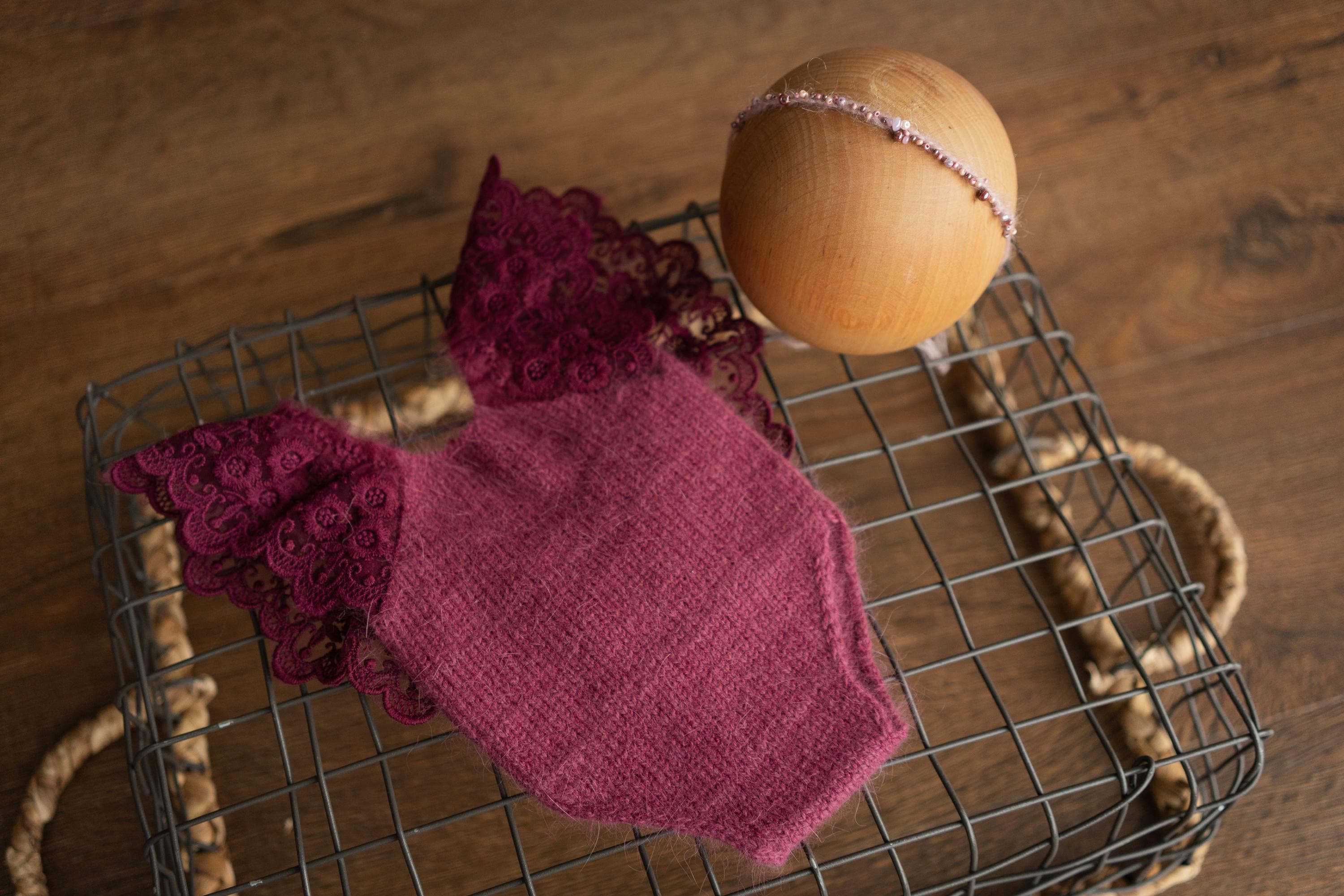 Newborn Knitted Romper for Girl with Headband, Newborn Photography Props, Newborn Knitted Outfit Girl, Newborn Girl Coming Home Outfit