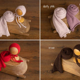 Newborn Knitted Wrap & Bonnet Prop Set, Newborn Knitted Outfit, Newborn Photography Props, Knit Newborn Bonnet, Baby Props for Photography,