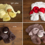 Newborn Knitted Wrap and Sleep Hat Set, Newborn Knit Sleep Hat with Pom Pom, Newborn Photography props, Newborn Wool Outfit, Newborn Fur Rug