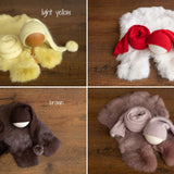 Newborn Knitted Wrap and Sleep Hat Set, Newborn Knit Sleep Hat with Pom Pom, Newborn Photography props, Newborn Wool Outfit, Newborn Fur Rug
