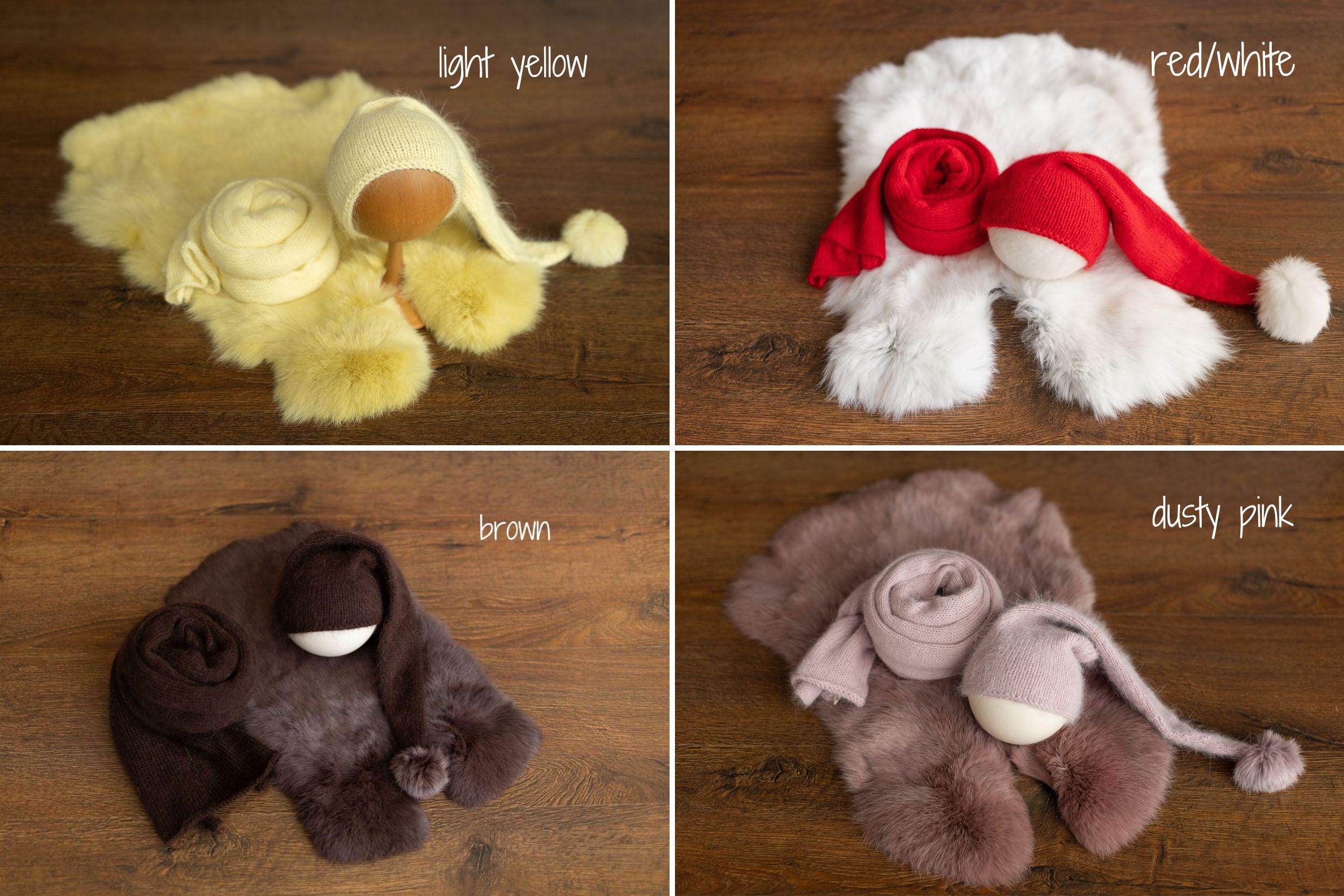 Newborn Knitted Wrap and Sleep Hat Set, Newborn Knit Sleep Hat with Pom Pom, Newborn Photography props, Newborn Wool Outfit, Newborn Fur Rug