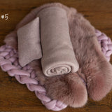 Dusty Pink Newborn Photography Props Set, Newborn Merino Wool Blanket, Newborn Knitted Wrap and Bonnet Set, Newborn Posing Pillow Props