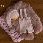 Dusty Pink Newborn Photography Props Set, Newborn Merino Wool Blanket, Newborn Knitted Wrap and Bonnet Set, Newborn Posing Pillow Props