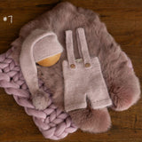 Dusty Pink Newborn Photography Props Set, Newborn Merino Wool Blanket, Newborn Knitted Wrap and Bonnet Set, Newborn Posing Pillow Props