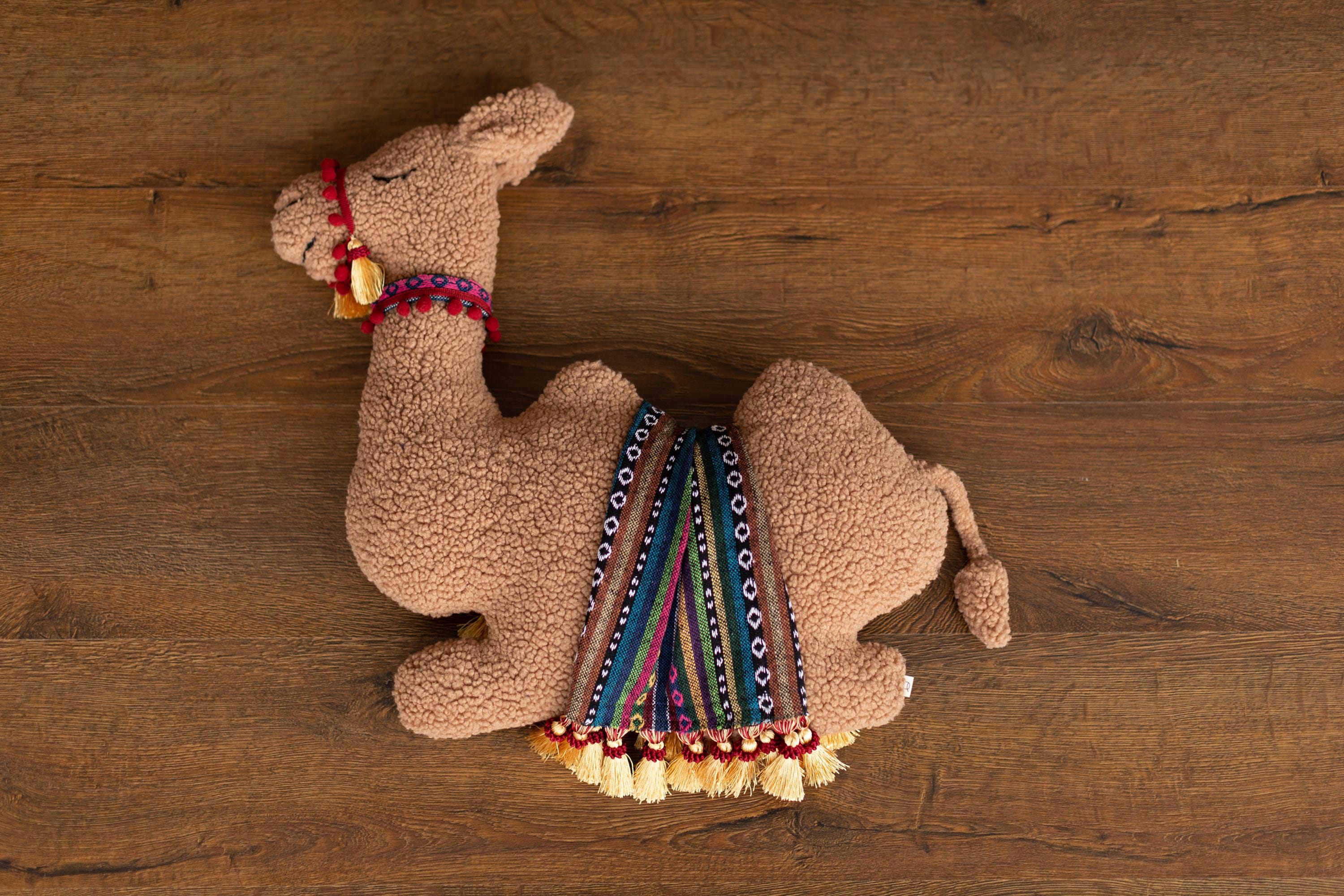 Camel Posing Pillow Toy for Newborn Photography or Nursery Decor