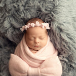 Knitted Bow Brooch for Newborn Wraps, Newborn Knitted Bow Pin, Newborn Bow Wrap, Newborn Photography Props, Newborn Photography Wrap Bow