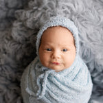 Newborn Bonnet and Wrap, Newborn Wraps for Photography Props, Newborn Boucle Blanket, Newborn Photo Outfit, Newborn Props for Photography