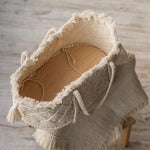 Handmade macrame Moses basket – newborn photography prop and nursery décor