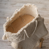 Handmade macrame Moses basket – newborn photography prop and nursery décor