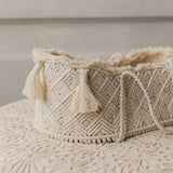 Handmade macrame Moses basket – newborn photography prop and nursery décor