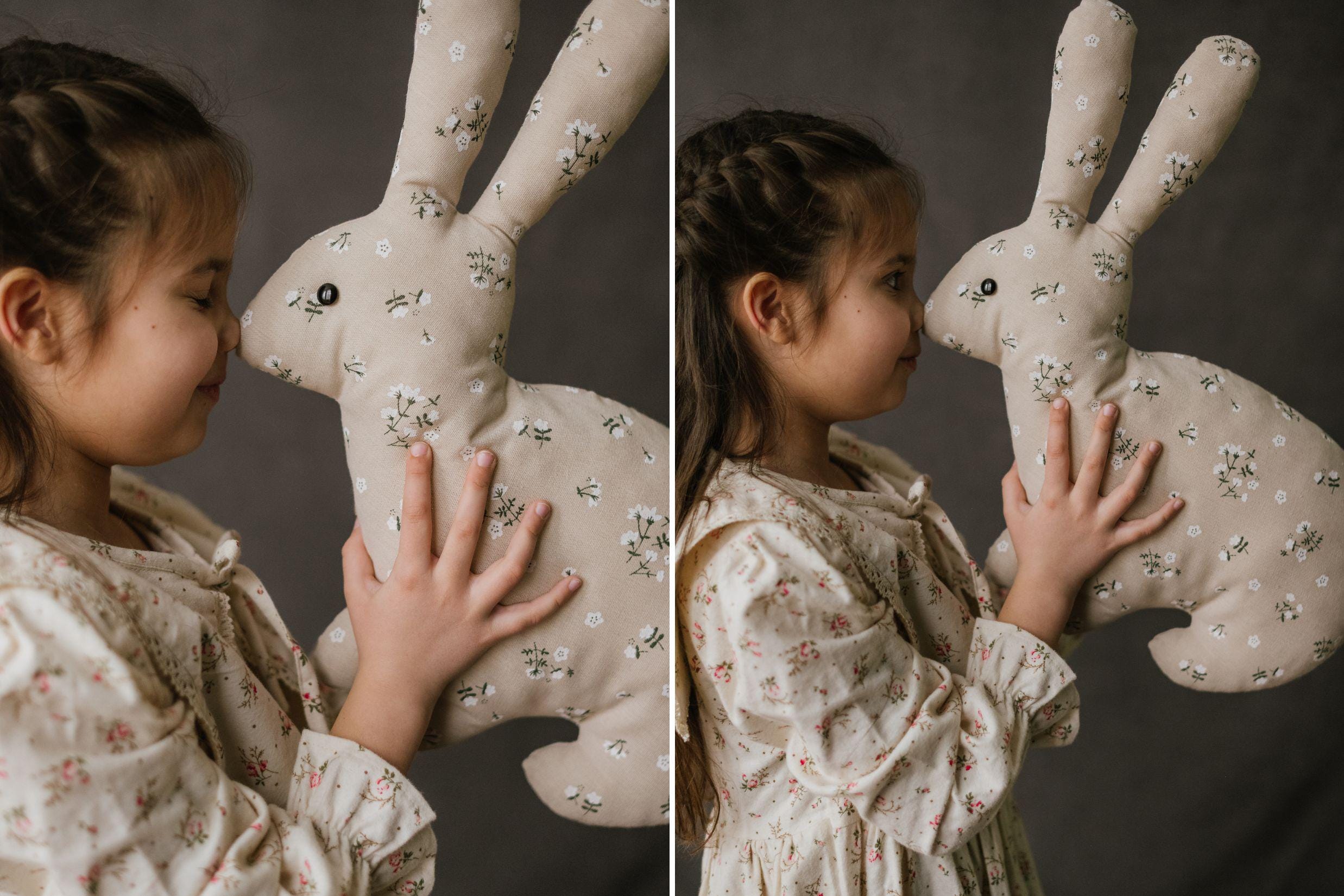 Easter Bunny Pillow for Newborn Photography or Home Decor, Newborn Bunny Toy, Newborn Animal Posing Pillow, Newborn Stuffed Animal Pillow