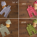 Soft Angora baby overall with matching sleep hat – newborn and sitter photography outfit