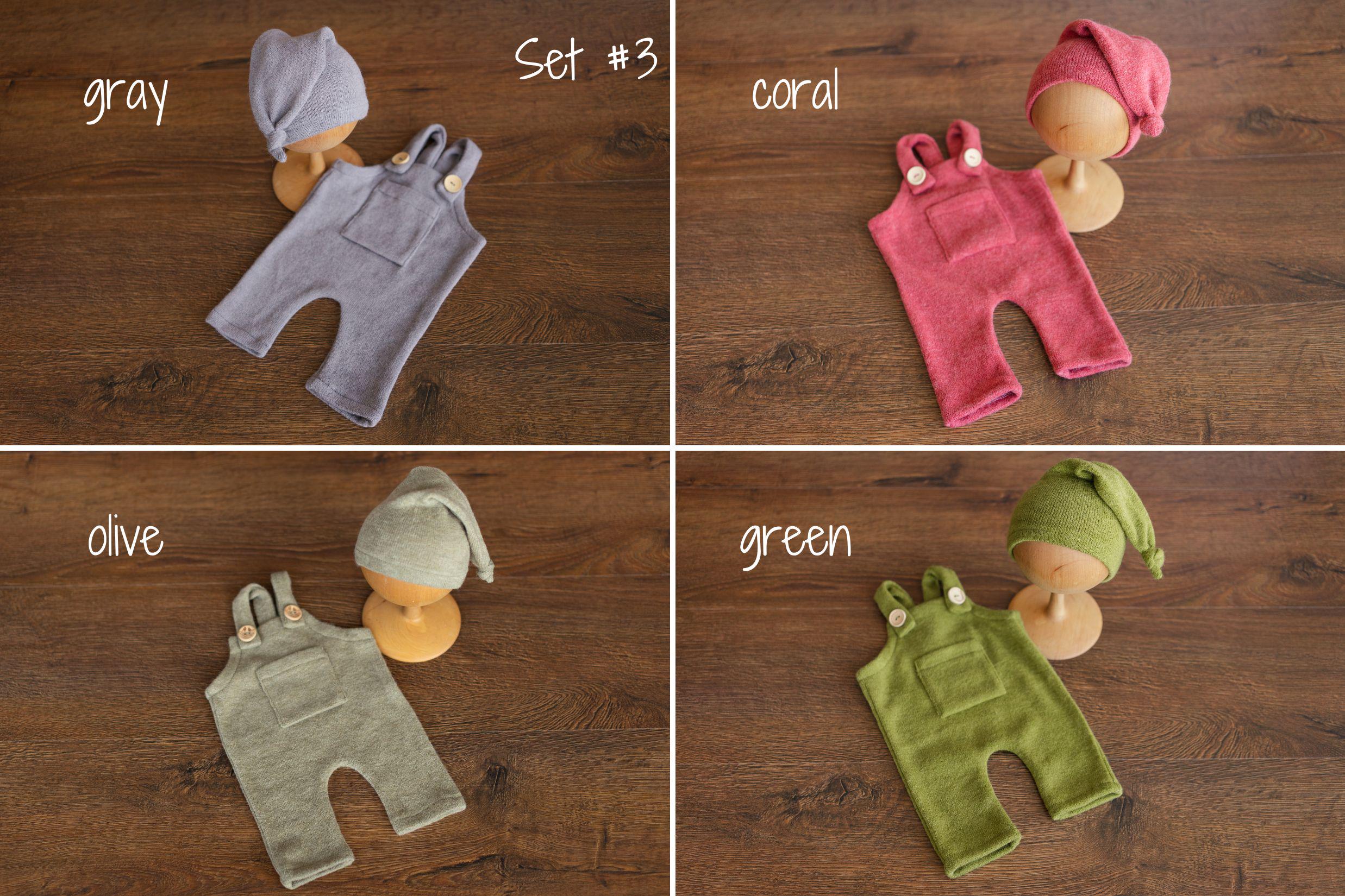 Soft Angora baby overall with matching sleep hat – newborn and sitter photography outfit