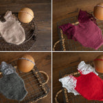 Newborn Knitted Romper for Girl with Headband, Newborn Photography Props, Newborn Knitted Outfit Girl, Newborn Girl Coming Home Outfit