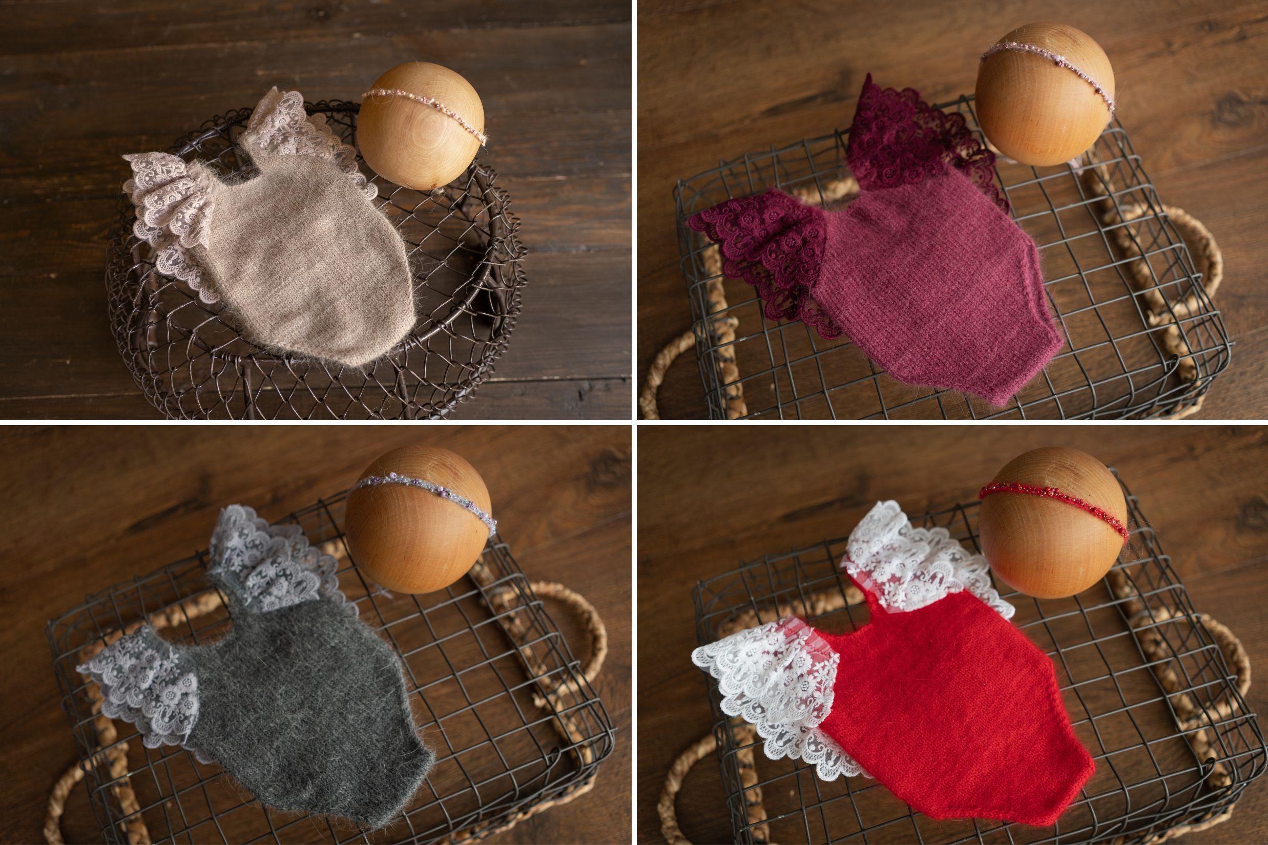 Newborn Knitted Romper for Girl with Headband, Newborn Photography Props, Newborn Knitted Outfit Girl, Newborn Girl Coming Home Outfit