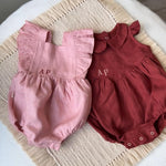 Baby Girl Linen Romper, Baby Linen Outfit for Girl, Girl Linen Boho Dress, Newborn Girl Coming Home outfit, Newborn Photography Outfit Girl