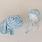 Newborn Bonnet and Wrap, Newborn Wraps for Photography Props, Newborn Boucle Blanket, Newborn Photo Outfit, Newborn Props for Photography