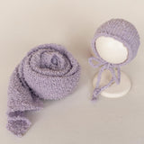 Newborn Bonnet and Wrap, Newborn Wraps for Photography Props, Newborn Boucle Blanket, Newborn Photo Outfit, Newborn Props for Photography