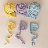 Newborn Bonnet and Wrap, Newborn Wraps for Photography Props, Newborn Boucle Blanket, Newborn Photo Outfit, Newborn Props for Photography