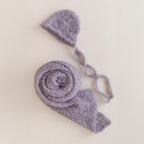 Newborn Bonnet and Wrap, Newborn Wraps for Photography Props, Newborn Boucle Blanket, Newborn Photo Outfit, Newborn Props for Photography