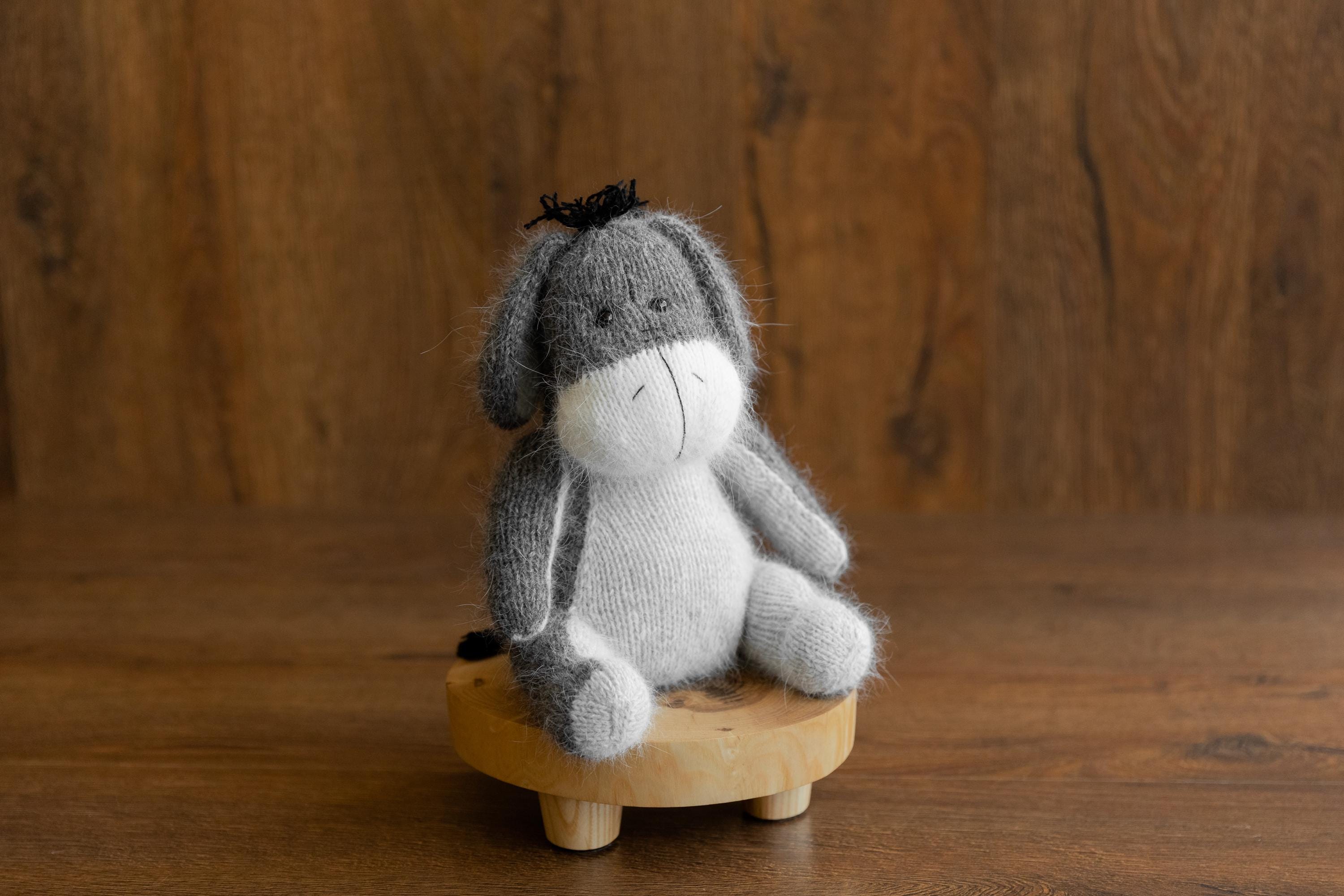 Baby Crochet Teddy Bear Birthday Gift Cartoon Characters, Newborn Photography props, Newborn Knitted Teddy Bear Toy, Baby Donkey Cartoon Toy