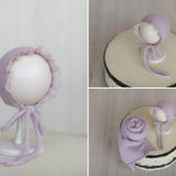 Newborn Knit Bonnet and Wrap for Newborn Photography Prop, Baby Crochet Bonnet, Newborn Girl Coming Home Outfit Newborn, New Baby Gift Girl