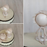 Newborn Knit Bonnet and Wrap for Newborn Photography Prop, Baby Crochet Bonnet, Newborn Girl Coming Home Outfit Newborn, New Baby Gift Girl