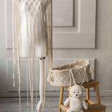 Handmade macrame Moses basket – newborn photography prop and nursery décor